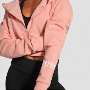 Bloch Women's Cropped Pink Zip-Up Hoodie